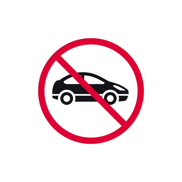 Geen Auto Verboden Bord Geen Parkeerplaats Verboden Moderne Ronde Sticker — Stockvector