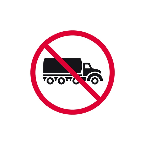 Truck Prohibited Sign Delivery Lorry Forbidden Modern Sticker Vector Illustration — Stock Vector