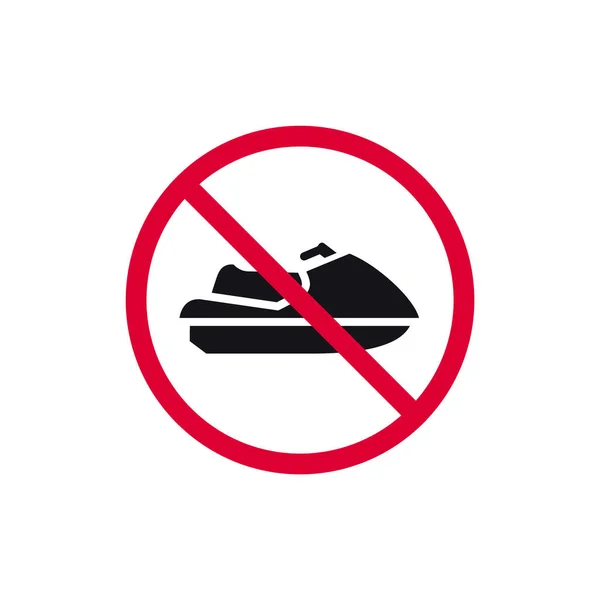 Ninguna Embarcación Personal Señal Prohibida Etiqueta Engomada Redonda Moderna Prohibida — Archivo Imágenes Vectoriales