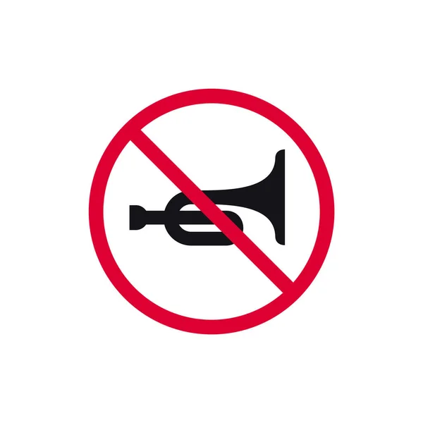 Horn Prohibited Sign Honk Forbidden Modern Sticker Vector Illustration — Stock Vector