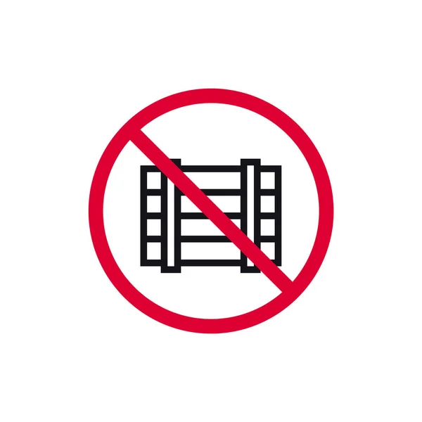 Obstruct Prohibited Sign Forbidden Modern Sticker Vector Illustration — Stock Vector