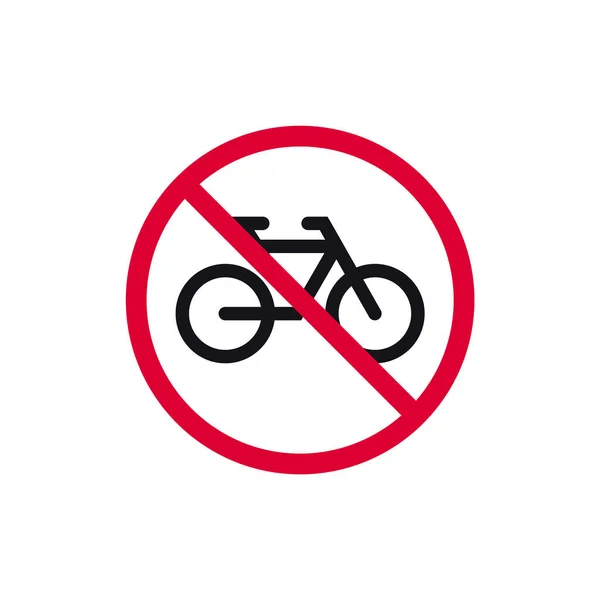 Ninguna Señal Bicicleta Prohibida Ningún Ciclo Prohibido Etiqueta Engomada Redonda — Vector de stock