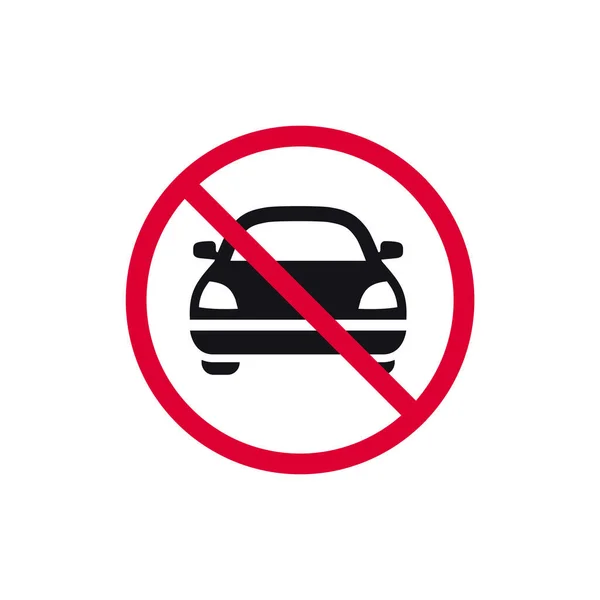 Немає Автомобіля Заборонений Знак Немає Забороненої Парковки Сучасна Кругла Наклейка — стоковий вектор