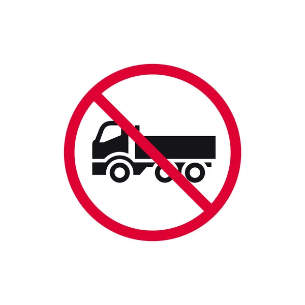 Немає Забороненого Знаку Вантажівки Немає Забороненої Вантажівки Доставки Сучасної Круглої — стоковий вектор