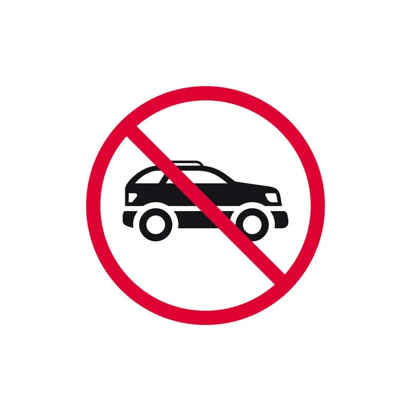 Nenhum Sinal Carro Proibido Nenhum Estacionamento Proibido Adesivo Redondo Moderno — Vetor de Stock