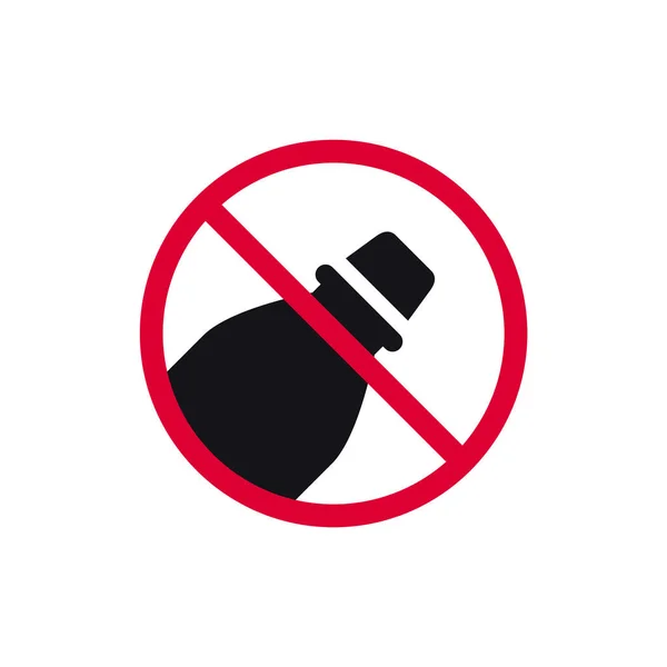 Keine Plastikflasche Verbotsschild Verbotene Moderne Runde Aufkleber Vektorillustration — Stockvektor