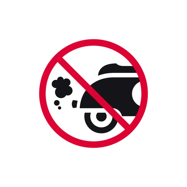 排気禁止記号 排出ガスの煙は禁止されていません現代的なラウンドステッカー ベクトルイラスト — ストックベクタ