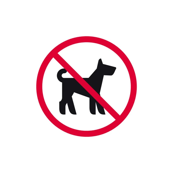 Nenhum Cão Incrustante Sinal Proibido Nenhum Passeio Proibido Adesivo Redondo — Vetor de Stock