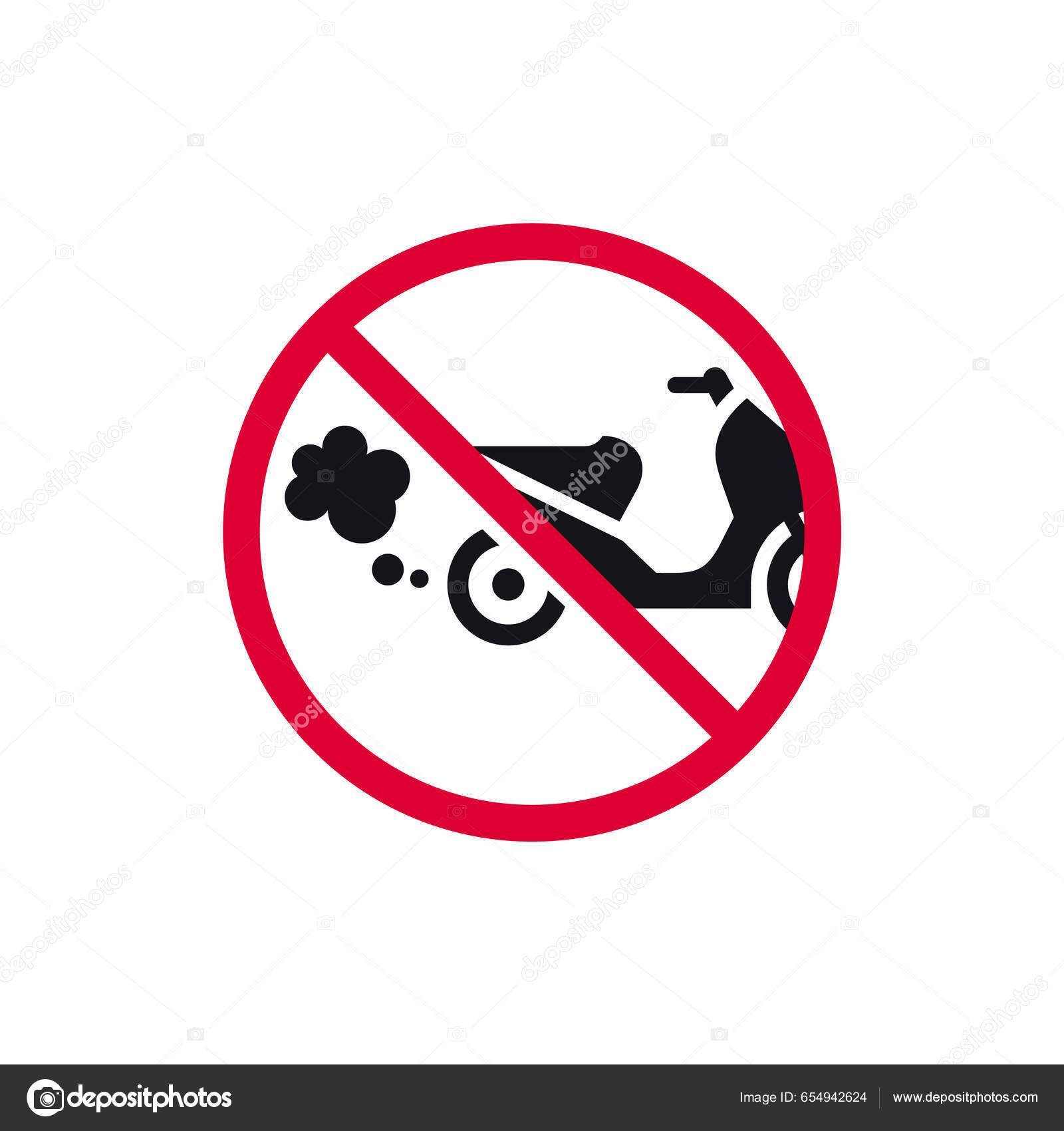 Exhaust Prohibited Sign Emitting Exhaust Fumes Forbidden Modern Sticker