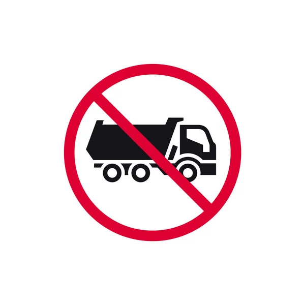 Nenhum Sinal Proibido Descarga Carga Caminhão Descarga Proibido Adesivo Redondo — Vetor de Stock