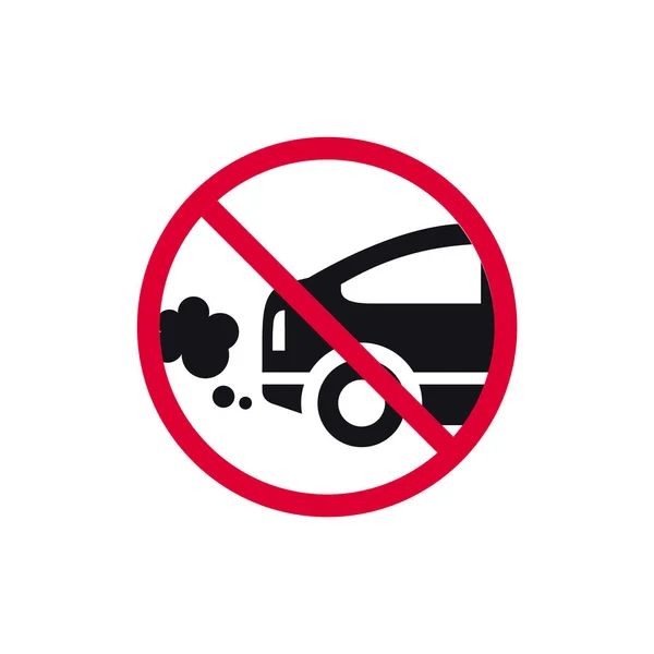 Exhaust Prohibited Sign Emitting Exhaust Fumes Forbidden Modern Sticker Vector — Stock Vector