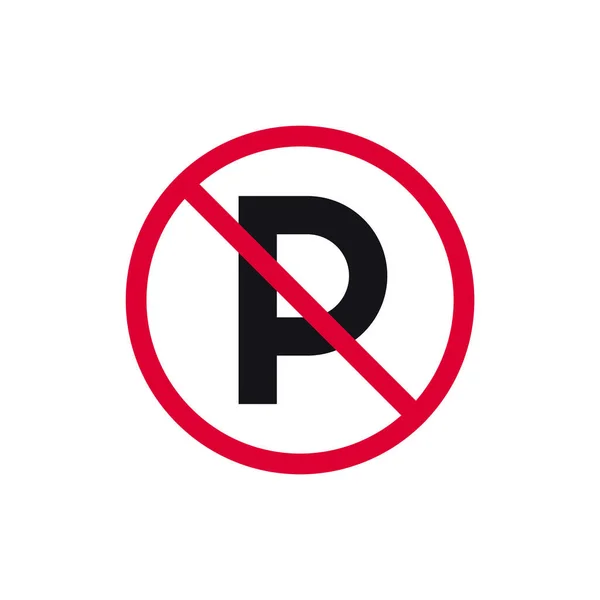 Ingen Parkering Förbjuden Skylt Förbjuden Modern Runda Klistermärke Vektor Illustration — Stock vektor