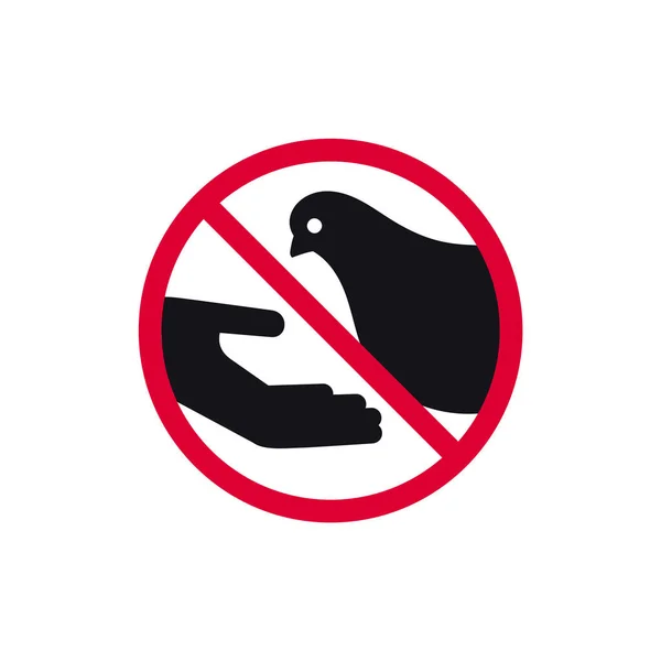 stock vector Do not feed birds prohibited sign, don't feed the pigeons forbidden modern round sticker, vector illustration.