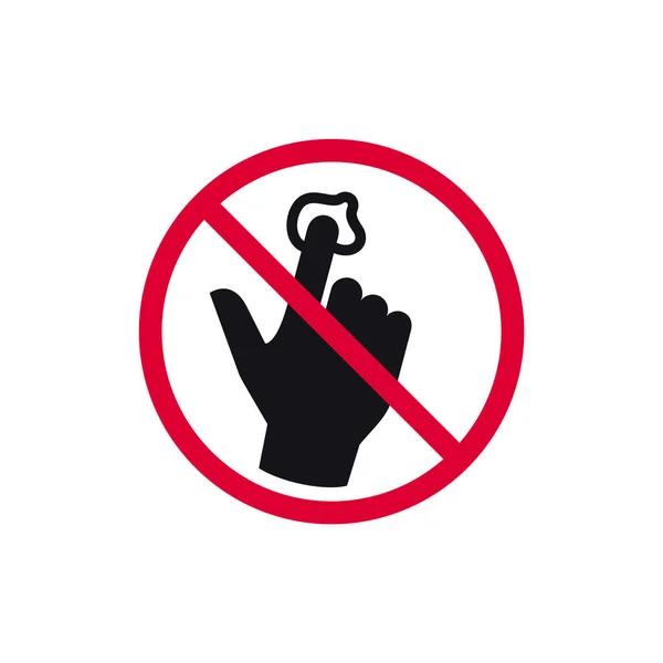 Chewing Gum Prohibited Sign Forbidden Modern Sticker Vector Illustration — Stock Vector