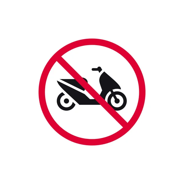 Geen Parkeerscooter Verboden Bord Retro Bromfiets Verboden Moderne Ronde Sticker — Stockvector