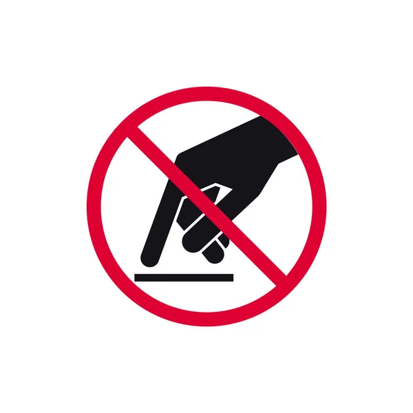 Touch Prohibited Sign Forbidden Modern Sticker Vector Illustration — Stock Vector
