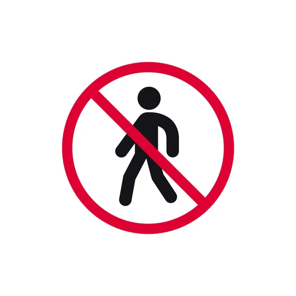 Pedestrians Prohibited Sign Walking Access Forbidden Modern Sticker Vector Illustration — Stock Vector