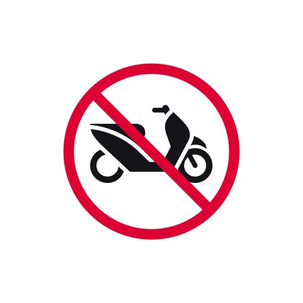 Ningún Signo Prohibido Scooter Aparcamiento Retro Ciclomotor Prohibido Etiqueta Engomada — Vector de stock