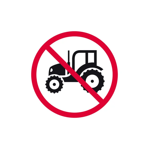 Geen Tractor Verboden Bord Dumper Verboden Moderne Ronde Sticker Vector — Stockvector