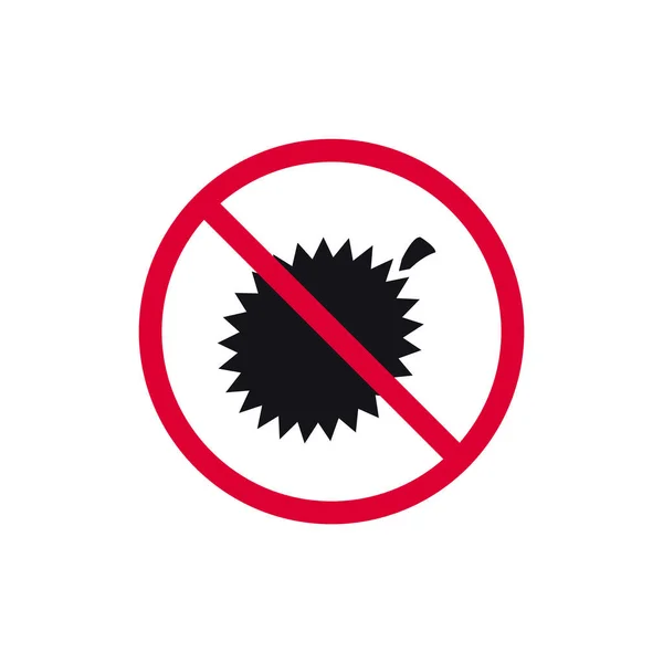 Durian Prohibited Sign Forbidden Modern Sticker Vector Illustration — Stock Vector