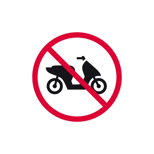 Geen Parkeerplaats Scooter Verboden Teken Retro Bromfiets Verboden Moderne Ronde — Stockvector