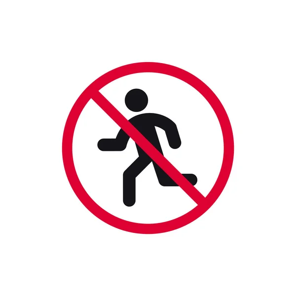 Running Prohibited Sign Runner Forbidden Modern Sticker Vector Illustration — Stock Vector