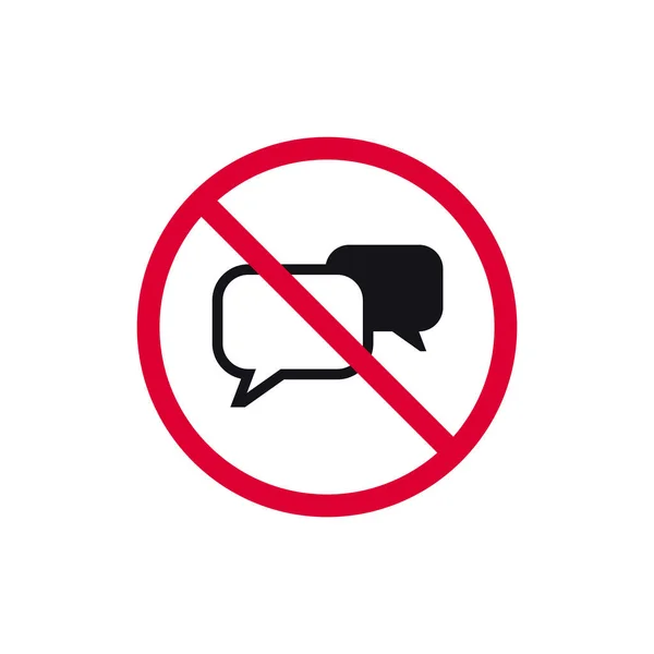 대화방 표지판도 현대식 스티커 일러스트 금지되어 — 스톡 벡터