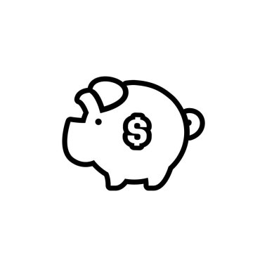 piggy bank icon with dollar symbol, made in linear style