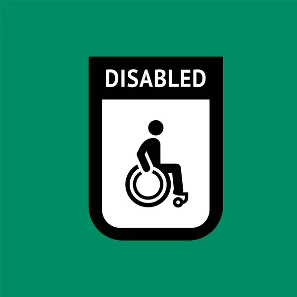 Disabled Toilet Sign Icon Simple Style Vector Pictogram — Stock Vector