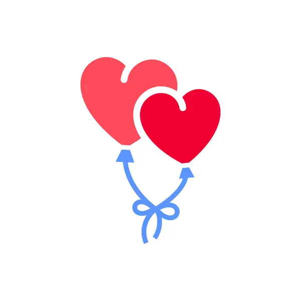 Воздушные Шары Иконы Формы Сердца Символа Дня Святого Валентина Праздничный — стоковый вектор