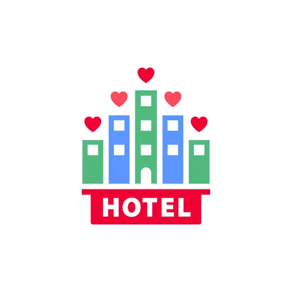 Hotel Ikon Vagy Valentin Nap Szimbólum Ünnepi Jel Tervezett Ünneplés Stock Vektor