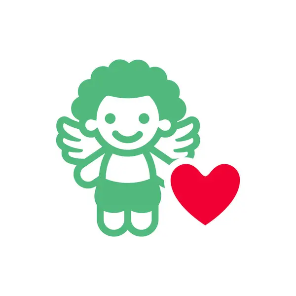 Icône Cupidon Symbole Saint Valentin Signe Vacances Conçu Pour Célébration — Image vectorielle