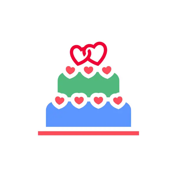 Icono Torta Boda Símbolo Del Día San Valentín Signo Vacaciones Vector De Stock