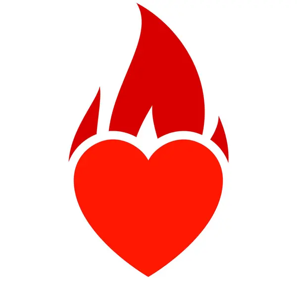 Icono Llama Fuego Símbolo Del Corazón Caliente Ilustración Vectorial Vector De Stock