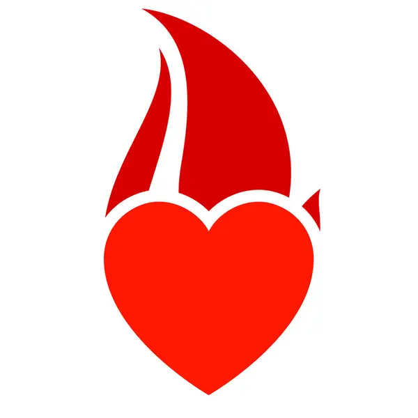 Ikona Ohně Symbol Horkého Srdce Vektorová Ilustrace Royalty Free Stock Vektory
