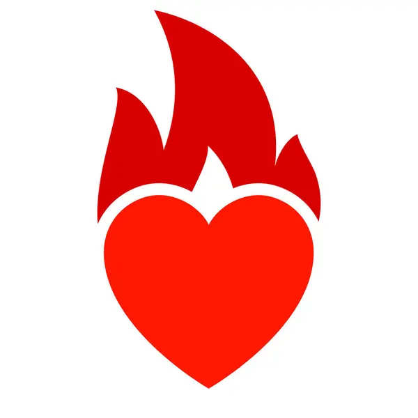 火焰图标 炽热的心脏符号 矢量插图 免版税图库矢量图片