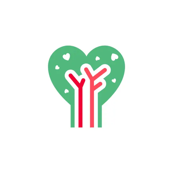 Icono Forma Corazón Árbol Símbolo Del Día Mundial Del Donante — Archivo Imágenes Vectoriales