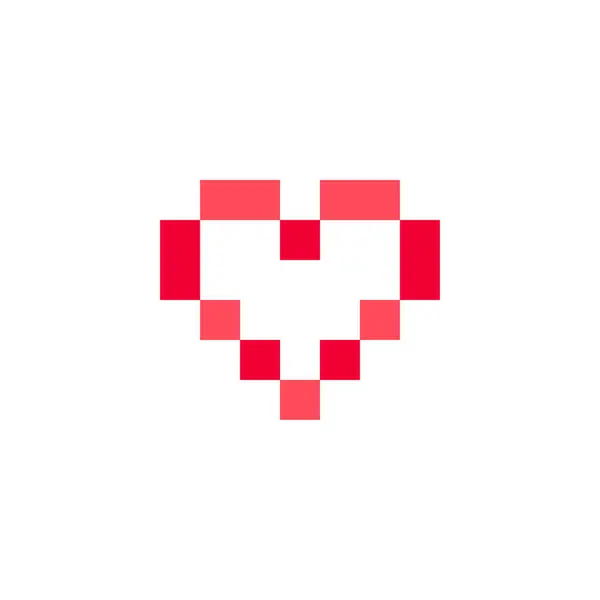 Coeur Pixellisé Icône Symbole Saint Valentin Signe Vacances Conçu Pour — Image vectorielle