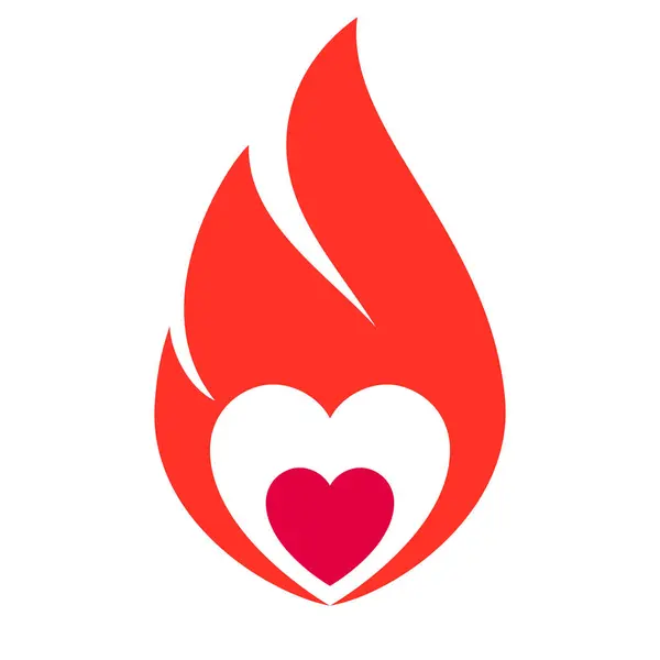 Llama Fuego Símbolo Del Corazón Caliente Ilustración Vectorial Ilustraciones De Stock Sin Royalties Gratis