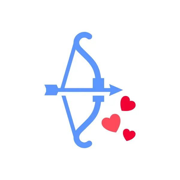 Bow Arrow Icon Valentines Day Symbol Holiday Sign Designed Celebration — Stockový vektor