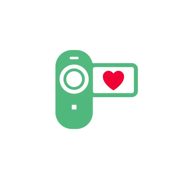 Икона Видеокамеры Символ Дня Святого Валентина Праздничный Знак Предназначенный Празднования Стоковая Иллюстрация