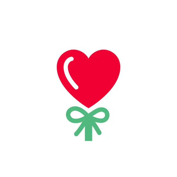 Ballon Van Hartvorm Icoon Valentijnsdag Symbool Vakantie Teken Ontworpen Voor Stockvector