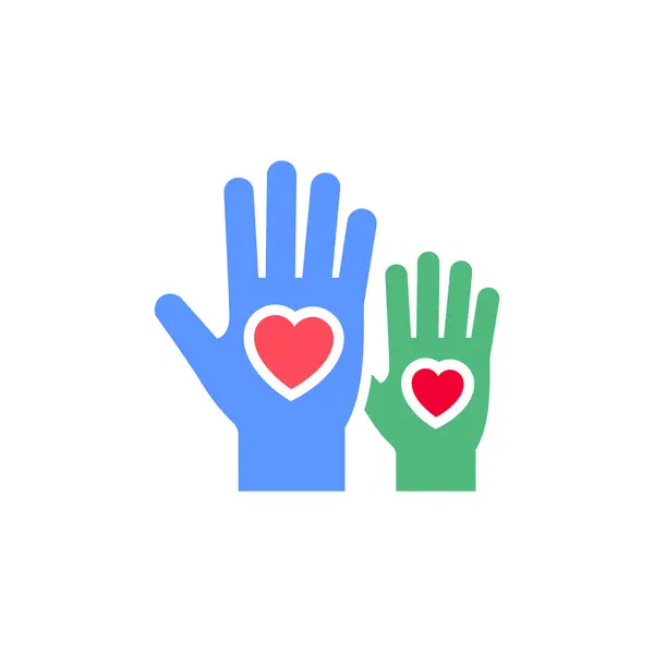 Mãos Com Coração Vermelho Ícone Símbolo Dia Dos Namorados Sinal Gráficos De Vetores