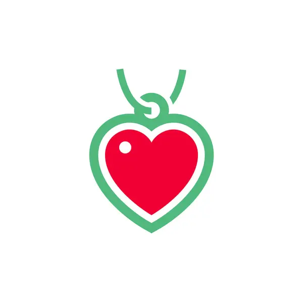 Anhänger Aus Herz Form Symbol Oder Valentinstag Symbol Feiertagsschild Für Stockillustration