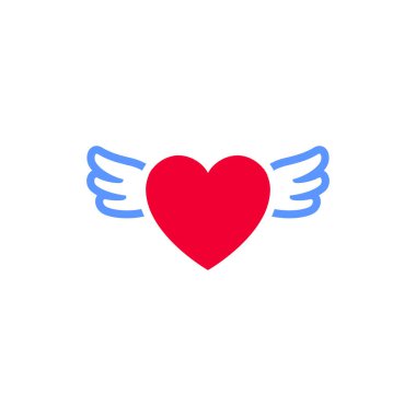 Kalp ikonu ya da Sevgililer Günü sembolü, kutlama için tasarlanmış tatil tabelası, vektör modayı modern tarzı.