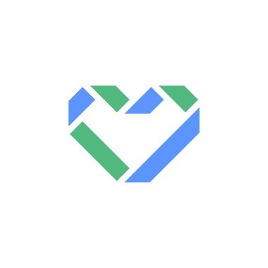 Kalp ikonu ya da Sevgililer Günü sembolü, kutlama için tasarlanmış tatil tabelası, vektör kağıdı origami tarzı.