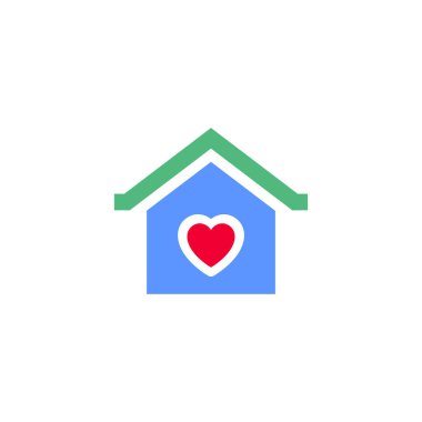 Kalp şeklindeki ikon ya da sevgililer günü sembolü, kutlama için tasarlanmış tatil tabelası, vektör modayı modern tarzı.