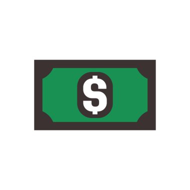 Dolar sembollü banknot simgesi, renk stili.