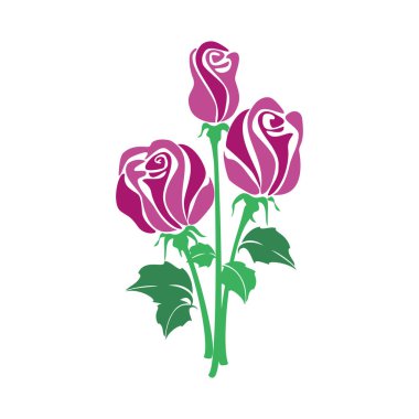 Üç gül buketi, vektör illüstrasyon 10 ep