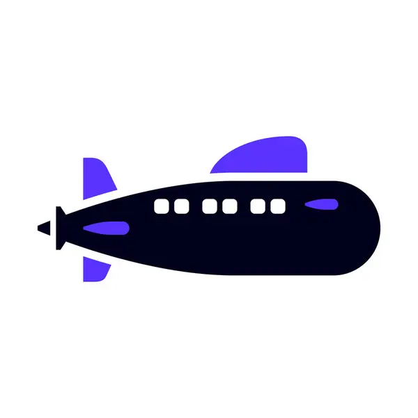 stock vector Submarine transport flat icon, side view